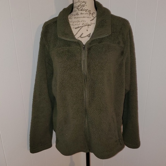 Free Country Jackets & Blazers - Free Country fleece zip jacket olive green